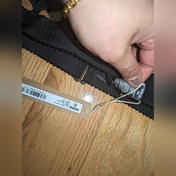 NWT SKIMS JELLY SHEER RHINESTONE HEART BRALETTE IN ONYX - Picture 5 of 5